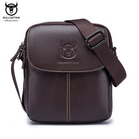 BULLCAPTAIN Casual Men's Crossbody Bags 100% Genuine Leather Men's Shoulder Bag Fashion Business Men's Messenger Bags