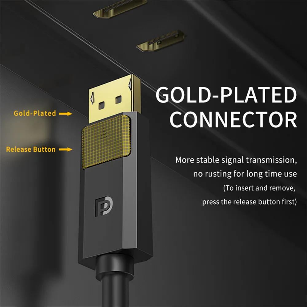 Jasoz Display Port to HDMI 4K*2K 30Hz DP to HDMI Cable 2m 5M for PC Laptop HDTV Projector Video Audio Cable DisplayPort to HDMI