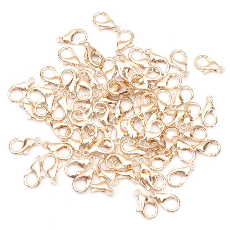 50pcs/lot Lobster Clasp Hooks End Clasps Connectors for Necklace&Bracelet Chain DIY Fashion Jewelry Findings