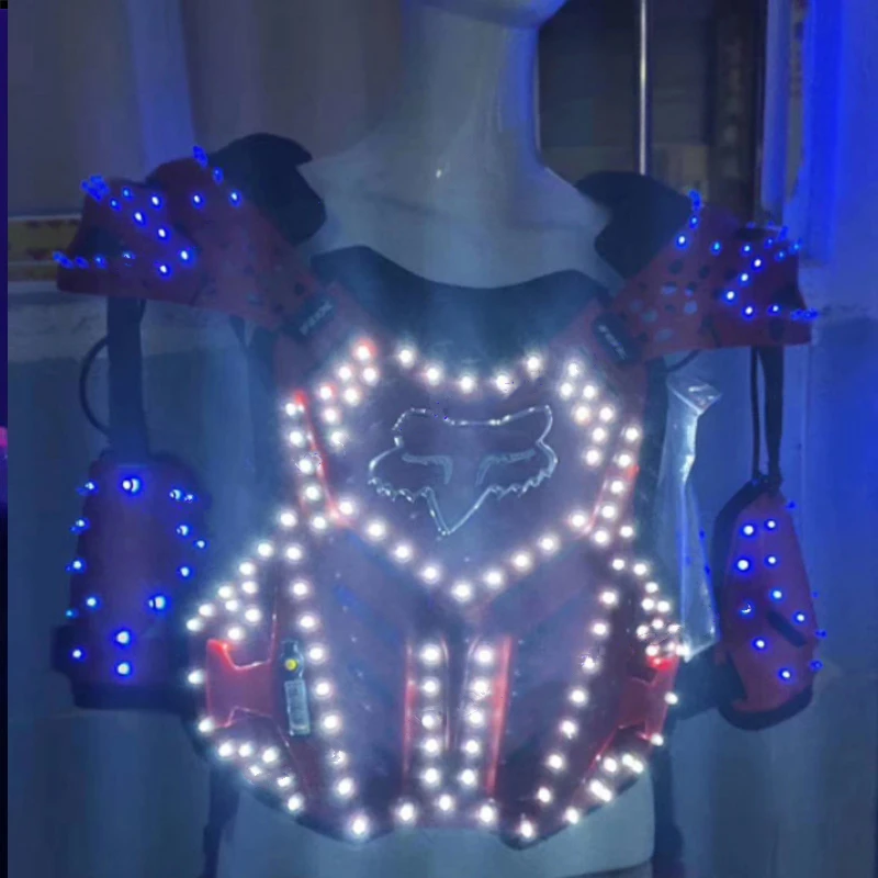 Stage show dance Light up led costume nightclub Bar clothing Future technology show space Warrior Luminous Armor