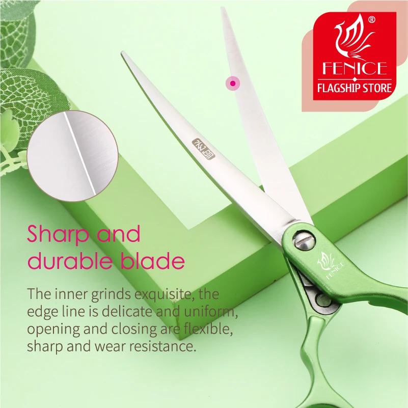 Fenice 6.0/6.5 inch Dog Pet Grooming Tools Scissors Curved JP440C Shear Teddy with High Quality Alloy Handle Light and Soft 가위