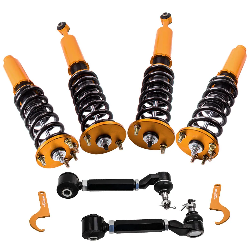 MAXPEEDINGRODS Coilover Kits+ 6 PCS Rear Camber Arms for Honda Accord 2003-2007 Acura TSX 04-08