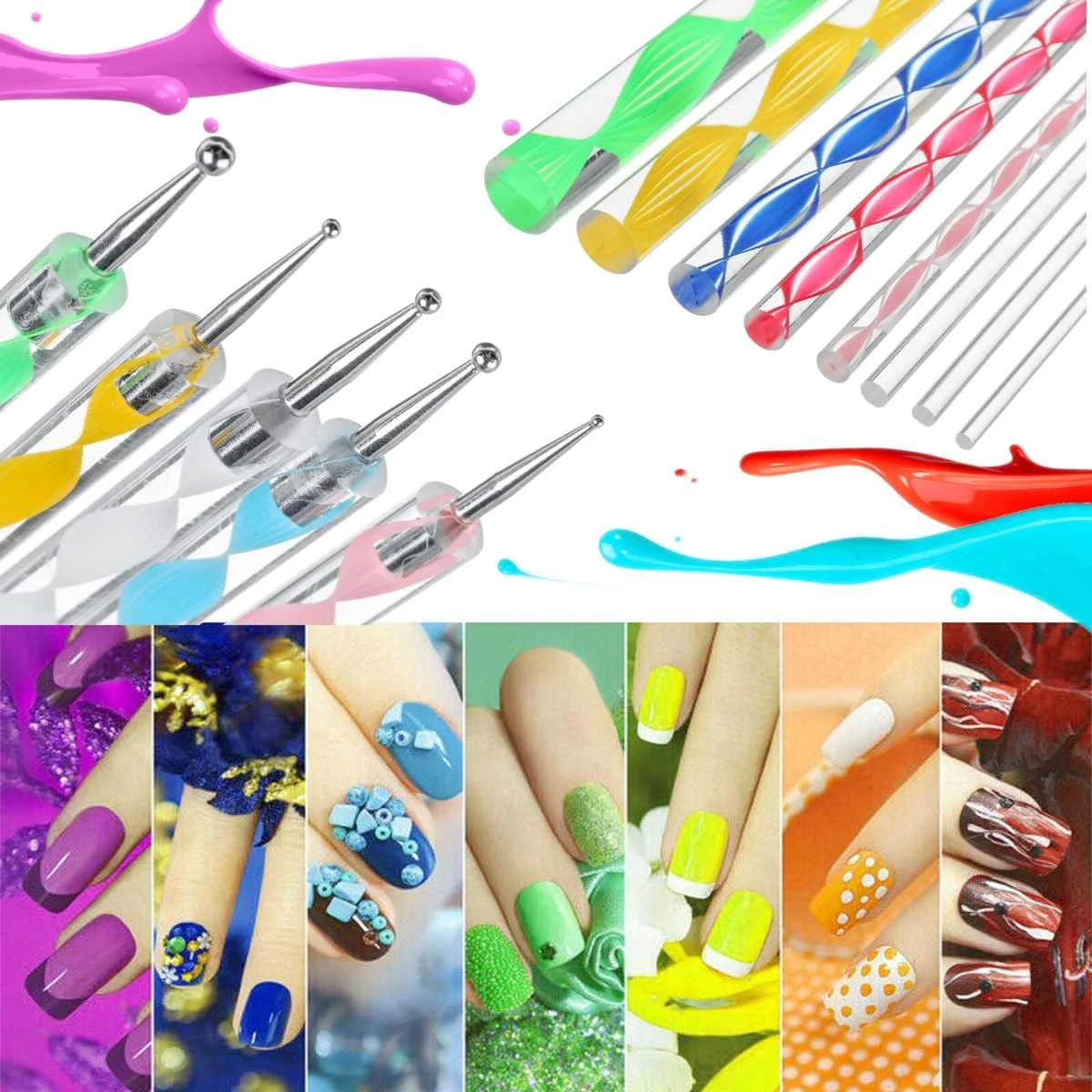 Juego de Herramientas de punteado de Mandala para mujer, pinceles acrílicos, varillas de Color, para pintar rocas, dibujar y dibujar, 40 Uds.