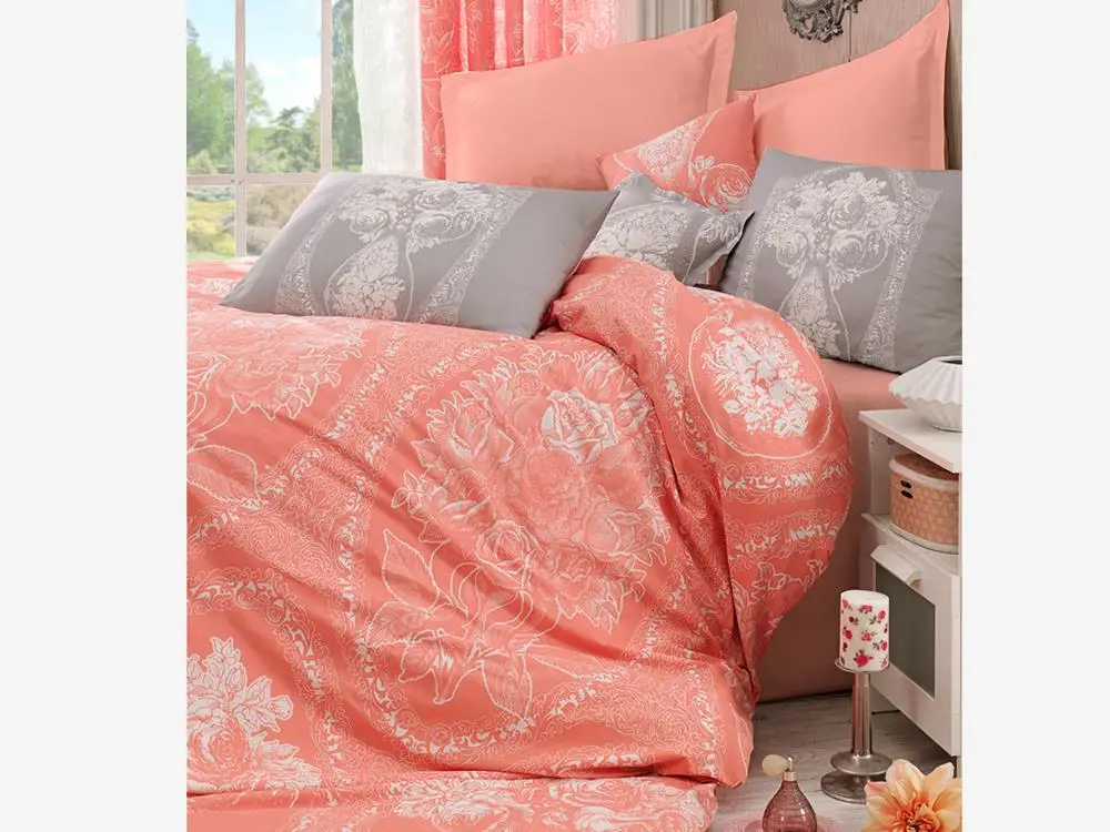 Madame Lili 100 Cotton Double Duvet cover set Orange