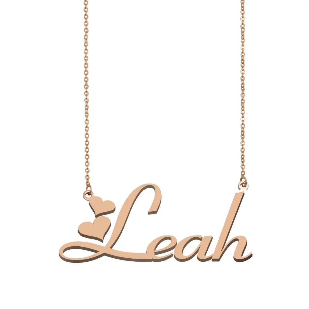 

Leah Name Necklace Stainless Steel Nameplate Pendant for Women Girls Friends Birthday Wedding Christmas Mother Days Gift