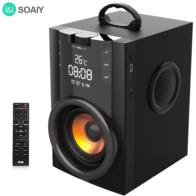 

SOAIY Larger power Bluetooth Speaker Portable Column outdoor Loudspeakers Subwoofer computer speaker of Music center with remote