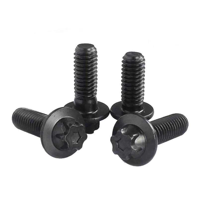 2/5/10/20pcs Torx-Head Bolt/Screw Grade 12.9 Black Profile Flange Head Torx M5 M6 Hexagon