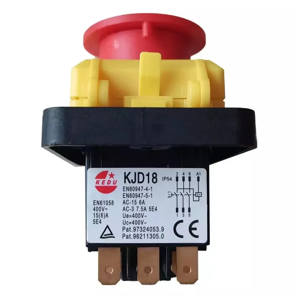 

KEDU KJD18 7 Pins Waterproof Electromagnetic Push Button Switch Emergency Stop Switches for Vessel Boat Grinding Machine