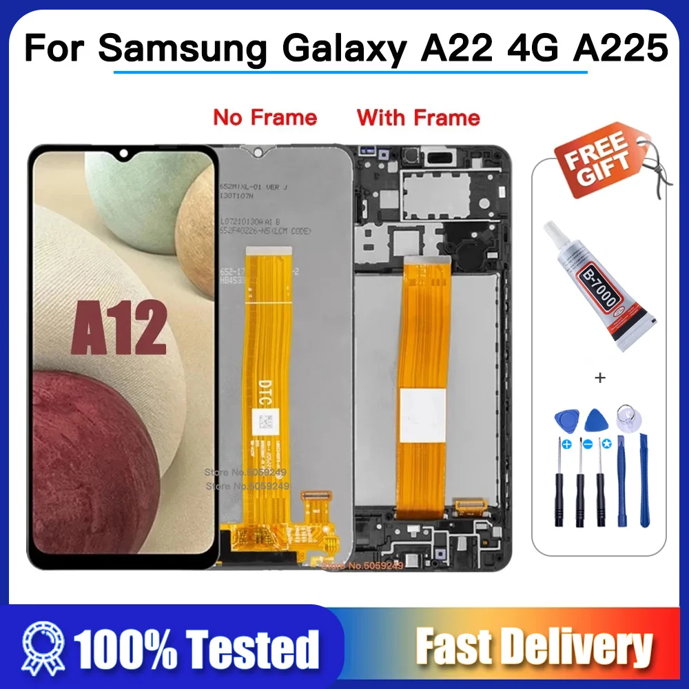 ЖК-дисплей 6,5 дюйма для Samsung Galaxy A12 A125, сенсорный экран, дисплей с дигитайзером в сборе, детали для Samsung SM-A12F/DSN Lcd