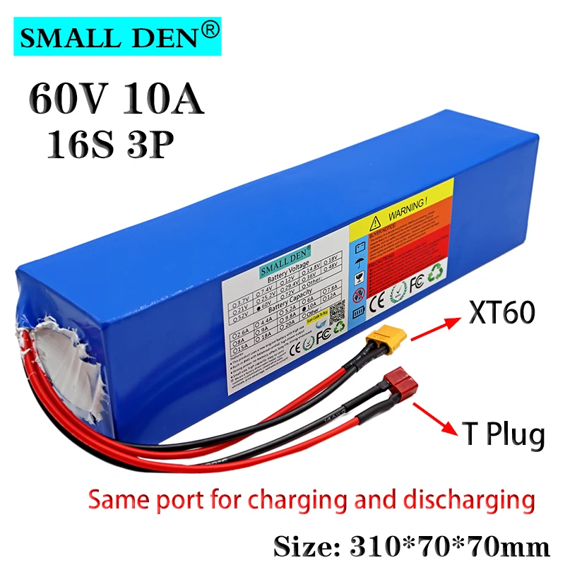 60V 10Ah 18650 lithium battery pack 16S3P 800W 1000W 1200W motor High Power built-in BMS For 67.2v Electric bicycle E-bike Cells