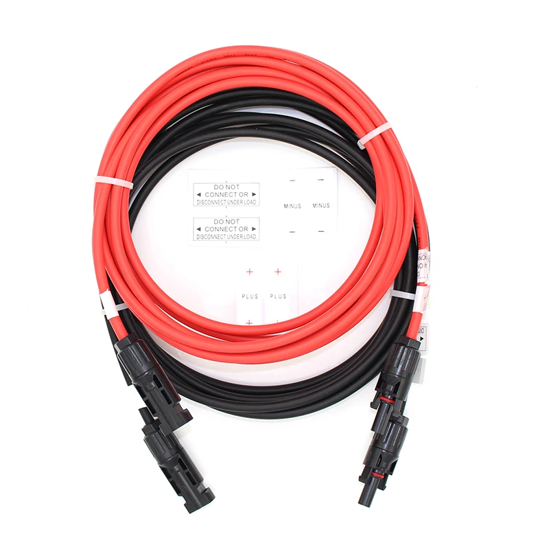 1 pcs/lot 1-4 M Black/Red Power Solar Extension Cable 4.0mm2/12AWG with SOLAR DC Connector Used in Solar Panel System