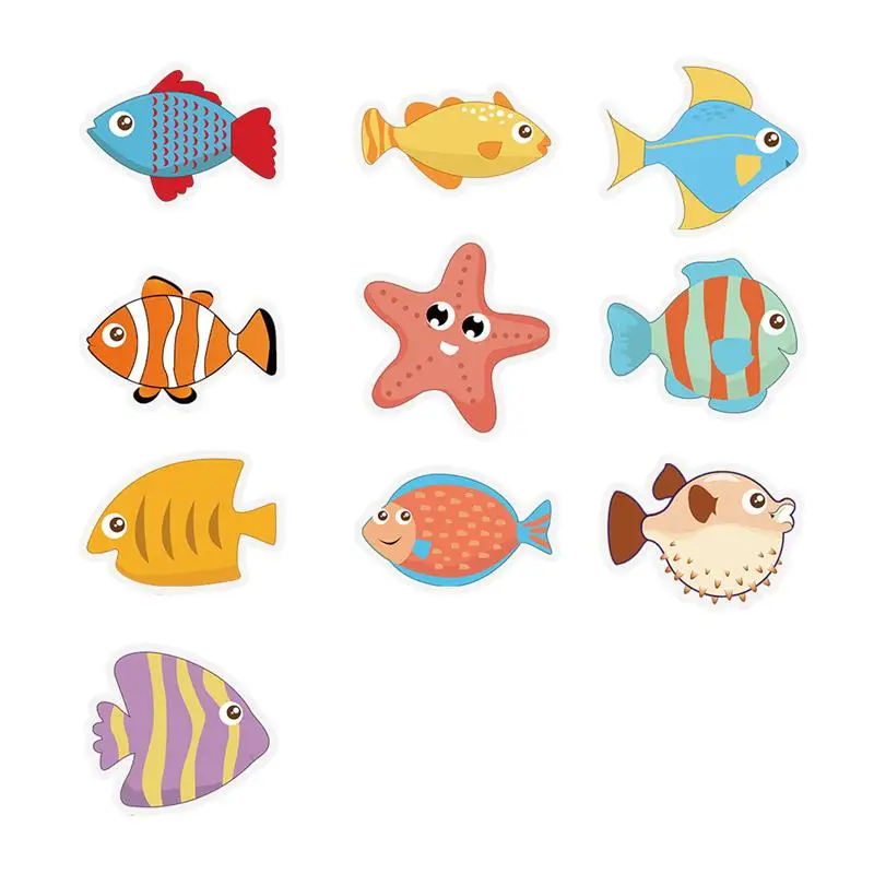 10pcs New Anti Slip Bathroom Sticker Cartoon Sea Creatures Stickers Bath Floor Strips Tape Decals Non Slip Wall Sticker For