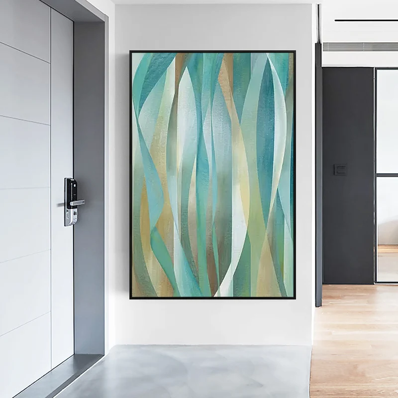 Handmade Abstract Oil Painting On Canvas Large Wall Art Wall Painting Green Art Modern Art Wall Decor For Living Room - Spring