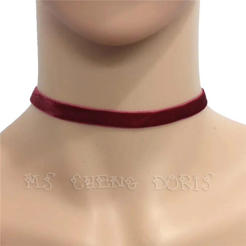 Punk Gothic White Velvet Choker Necklace Tattoo Necklaces Women Chocker Collares Mujer Collier Femme Bijoux Valentine\'s Day Gift