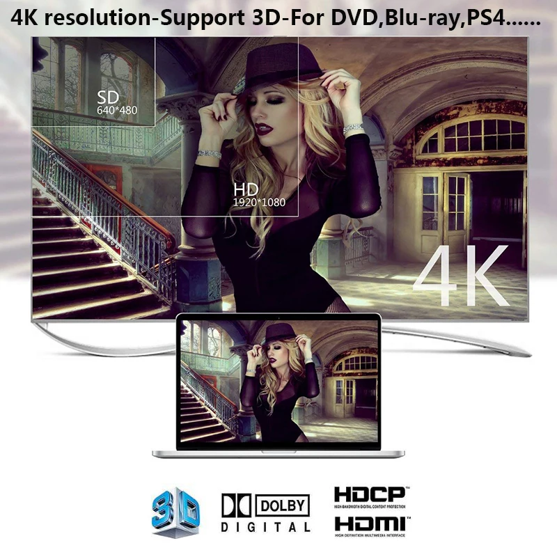 Hdmi 4k, 3x1, 3 a 1, 1080p, extractor de audio con audio remoto, salida spdif para tv, pc, proyector, cámara