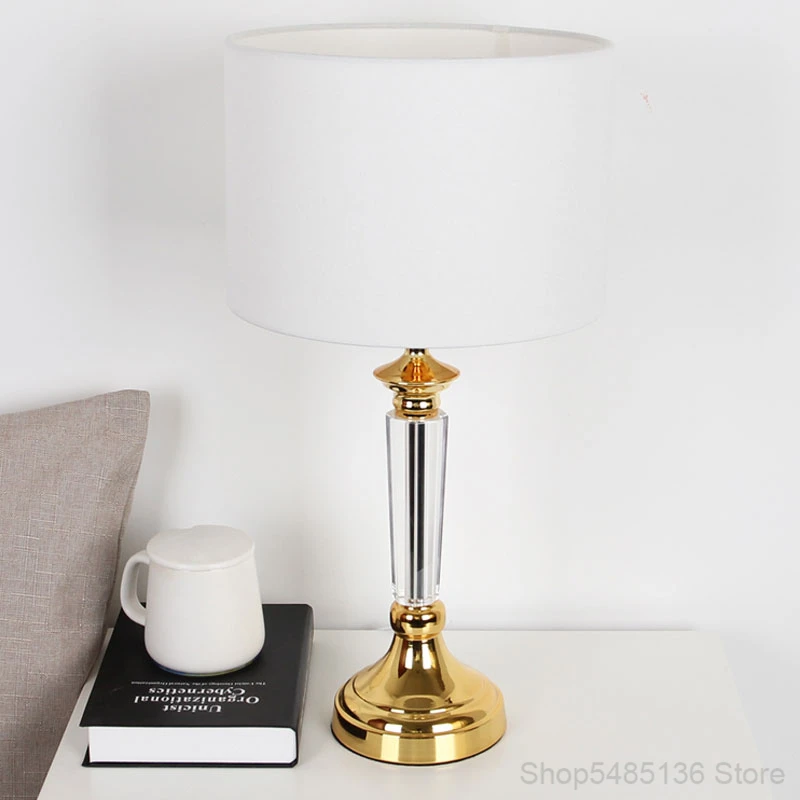 European Crystal Table Lamp Modern Table Lamps for Living Room Study Room Living Room Hotel Guest Room Decorative Standing Light