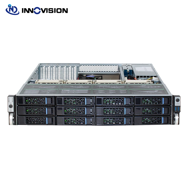 2U 12 bays HDD hotswap rack server case L=560mm NVR NAS server