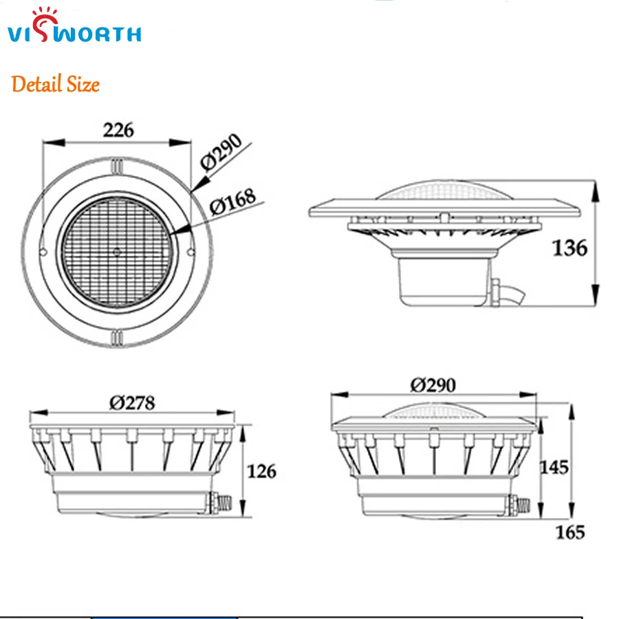 IP68 Waterproof Underwater Led Fountain AC/DC 12V Swimming Pool Light 36W RGB Bulb Linear Niche For Pond Fountain Aquarium