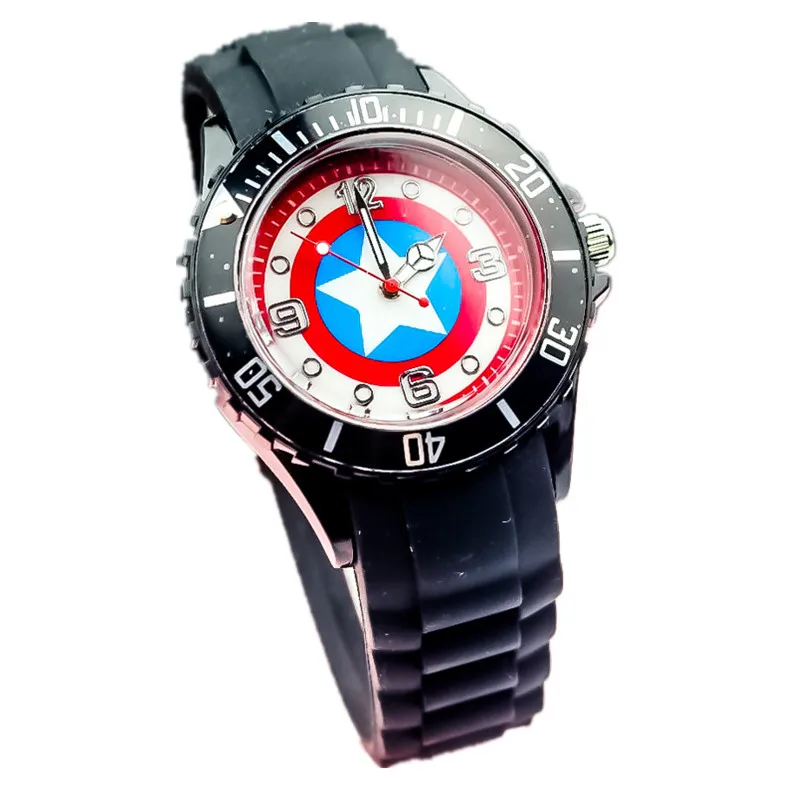 Disney Captain America Men Women Quartz Watch Star wars Deadpool Student Silicone Watch Toy Anime Figure Christmas Gift