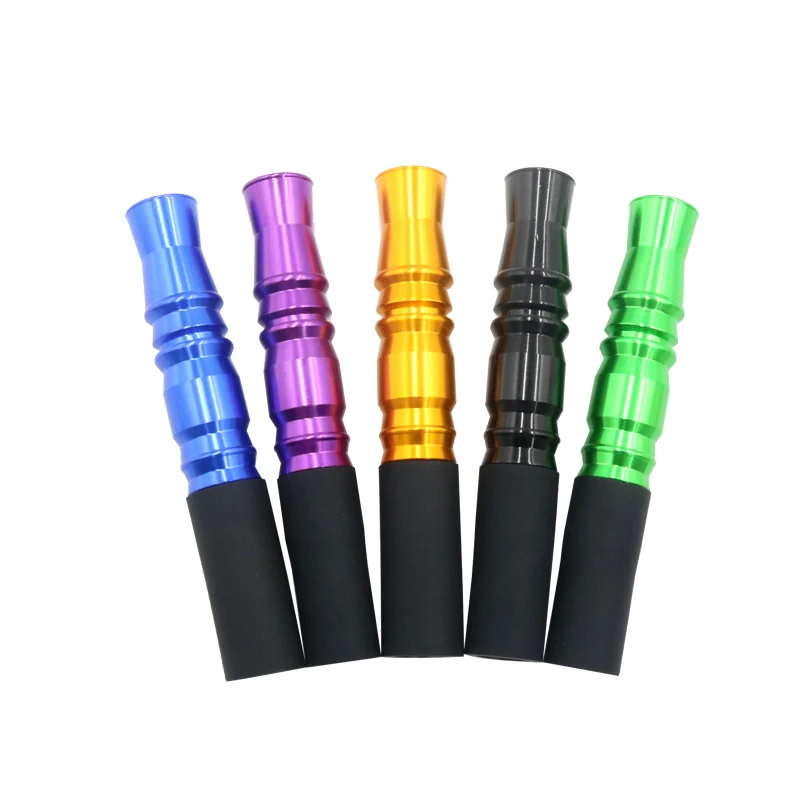 

High Quality Hookah Mouthpiece Without Lanyard Multicolor Aluminum Alloy Water Pipe Shisha Nozzle for Chicha Nargile Accessories