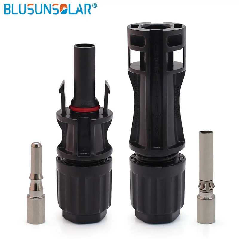 100 Pairs lot high quality TUV approved 10mm2 1500V 30A Solar Connector for 10mm Solar cable UV Resistant