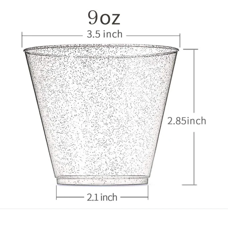 25pcs 270ml Eco-friendly Disposable Plastic Cups Clear Food Container for Jelly Yogurt Mousses Dessert Baking