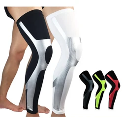 1PCS Sports Knee Protectors Breathable Long Knee Legwarmers Compression Calf Sleeve Volleyball Football Running Knee Supports