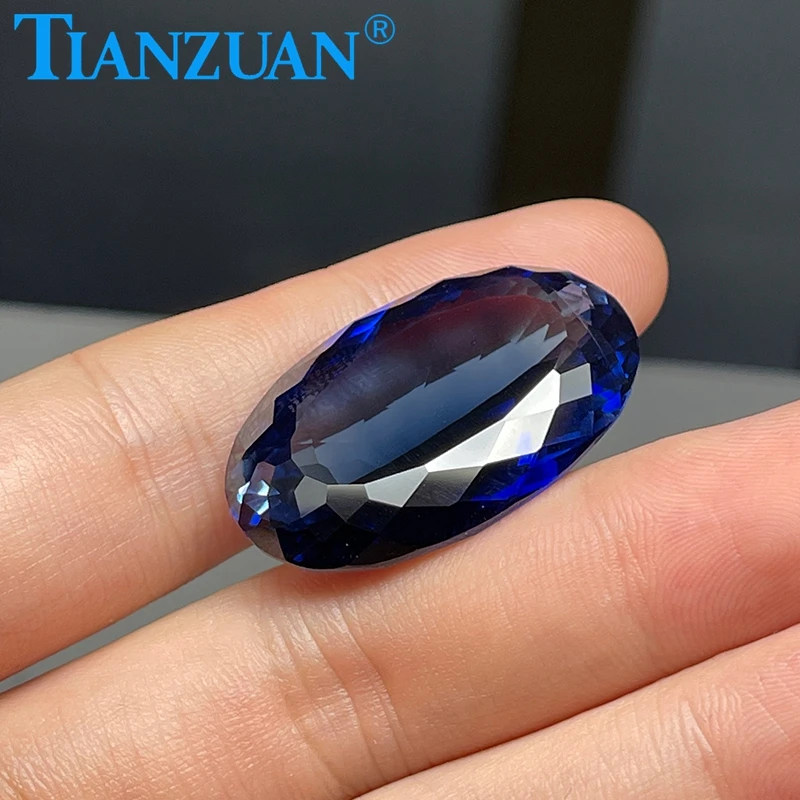 

22x35mm 76ct blue color oval shape sapphire stone loose stone