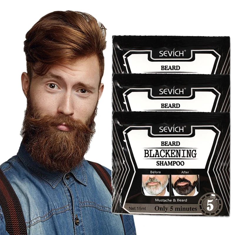 1-5pcs 15ml Rendering Hair Color 5 Minutes Dye Black Beard Natural Long Lasting Faster Blacken Beard Shampoo Hair Color Products