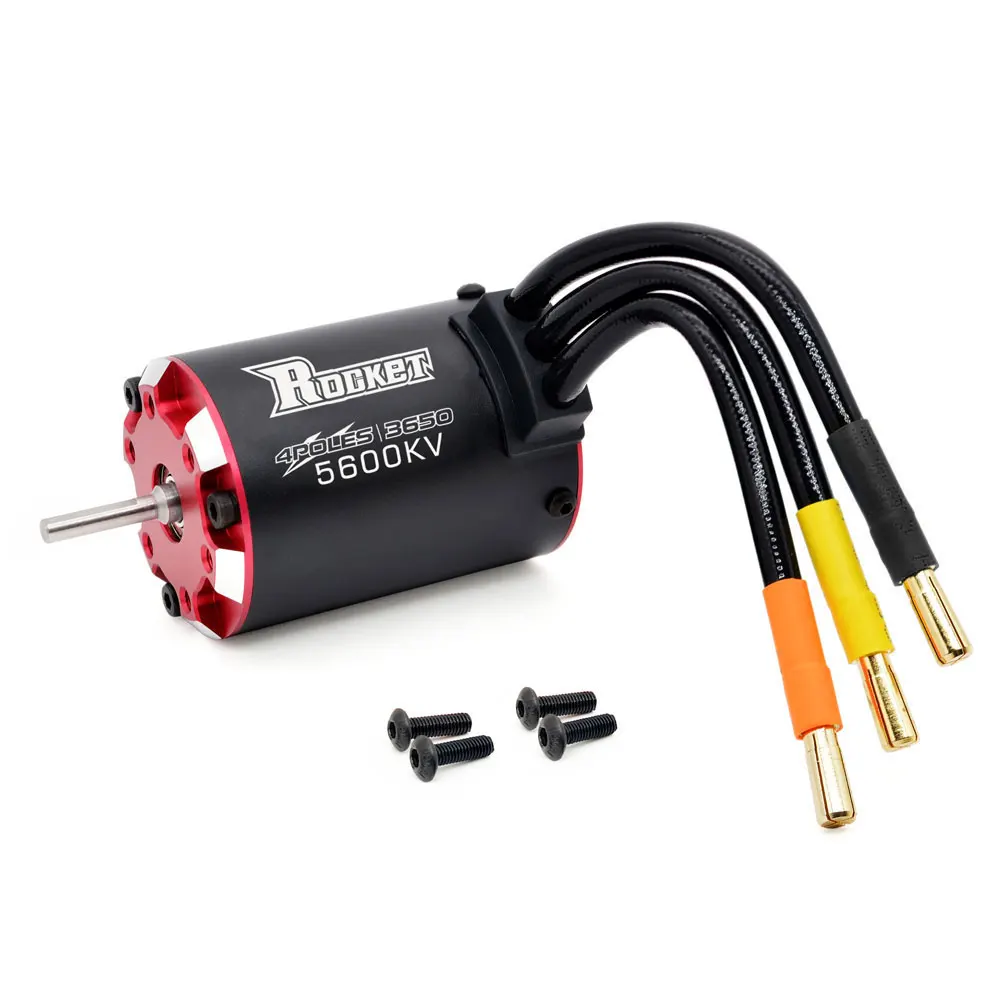 Rocket V2 Supersonic Built-in Temperature Sensor Brushless Motor 3650 5600KV 4700KV 4350KV 3250KV for 1/8 1/10 RC Car Boat