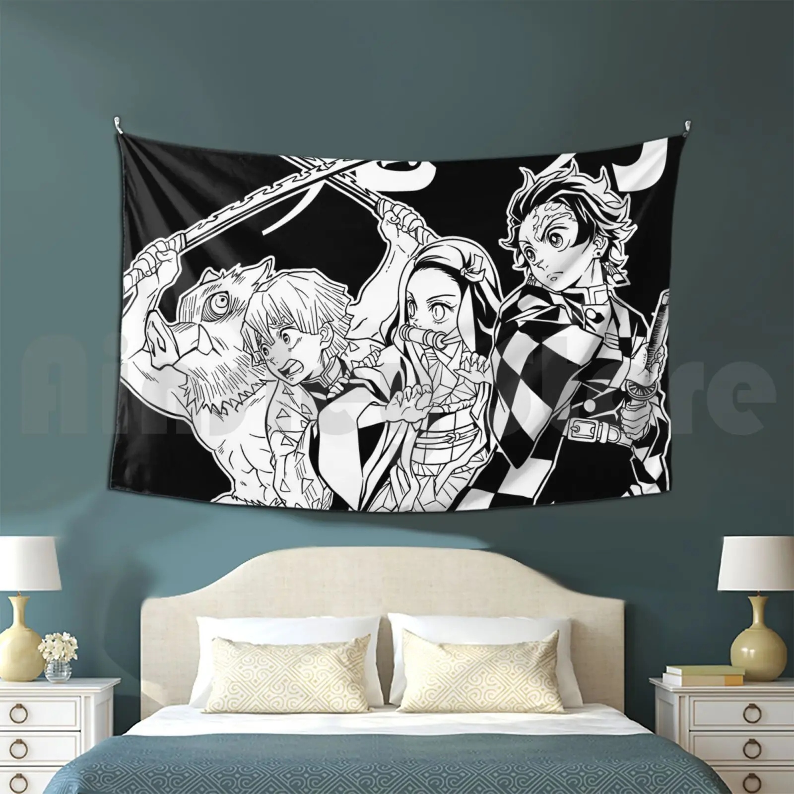 Tapestry Demon Killer Hat Kimetsu No Yaiba Tanjiro 9 Pilars Nezuko Inosuke