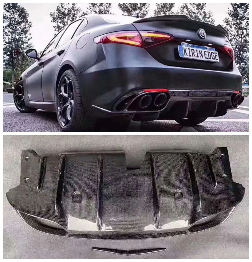 JINGHANG Carbon fiber Car Rear Bumper Spoiler Lip Auto Car Diffuser For Alfa Romeo Giulia 2017 2018 2019