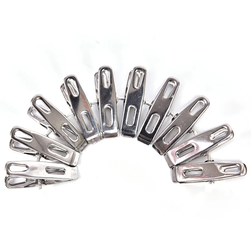 20Pcs x  Stainless Steel  Clothes Pegs Laundry Metal Clamps Metal Hanging Pins Clips