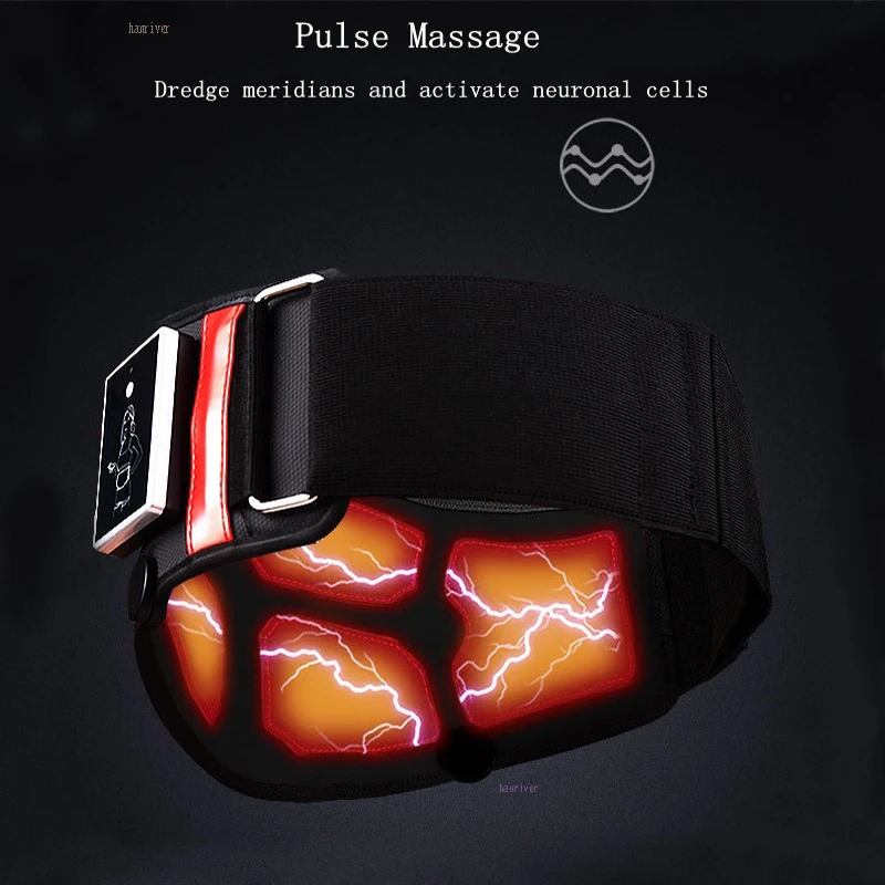 EMS Heating Belt TENS Myostimulator Heated Infrared Physiotherapy Waist Massager Acupuncture Massage Lumbar Muscle Relaxation