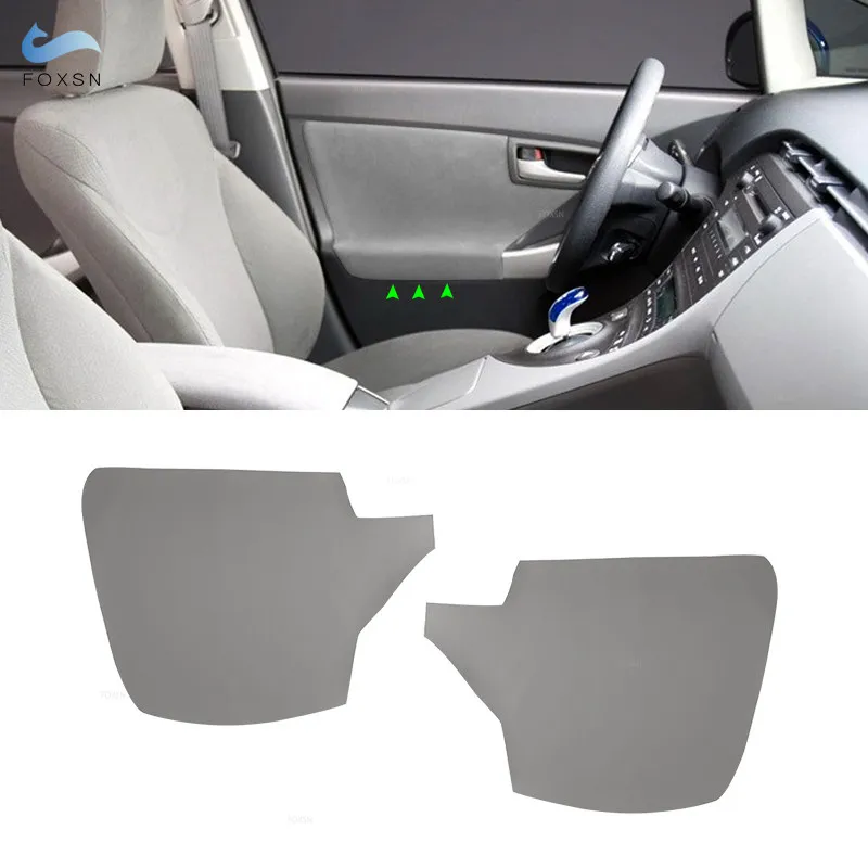 

For Toyota Prius 30 2009 2010 2011 2012 2013 2014 2015 2pcs Gray Microfiber Leather Front Door Armrest Panel Cover Sticker Trim