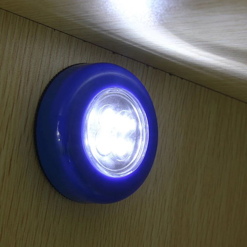 2 ชิ้น/ล็อต 4LED TOUCH โคมไฟตู้ Night Light สัมผัสไฟไร้สายแบตเตอรี่ไฟผนังสำหรับห้องนอน Passway