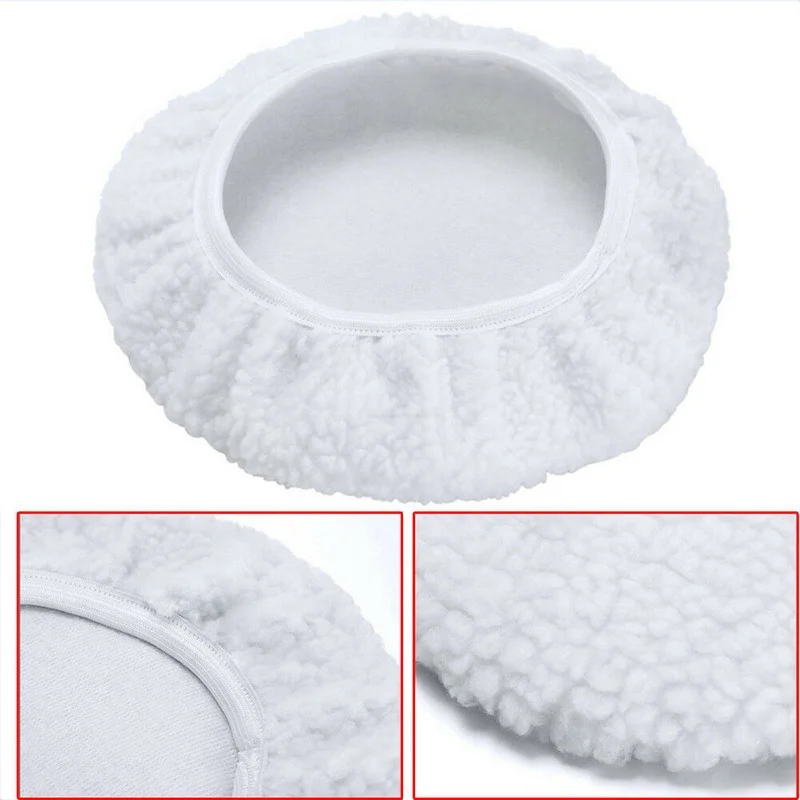 6pcs Durable Polishing Bonnet Buffer Pads White Soft Wool for Car Polisher 5-6 Inch Reusable Portable Washing Accessories