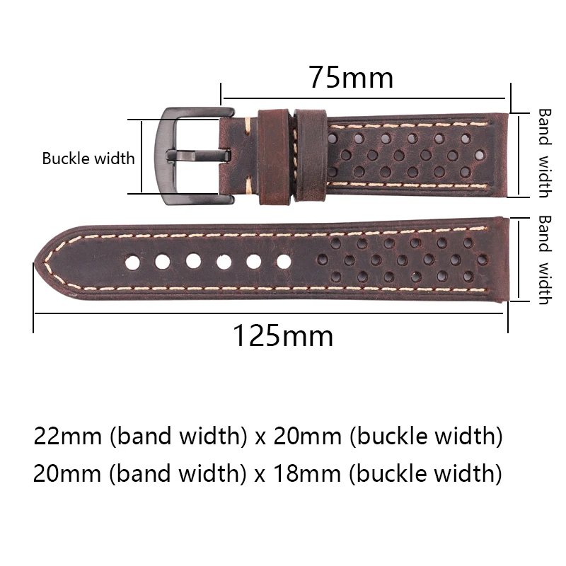 Cowhide Watchbands 20mm 22mm Genuine Leather Vintage Wrist Strap Belt For Samsung Galaxy Watch 46mm Bracelet