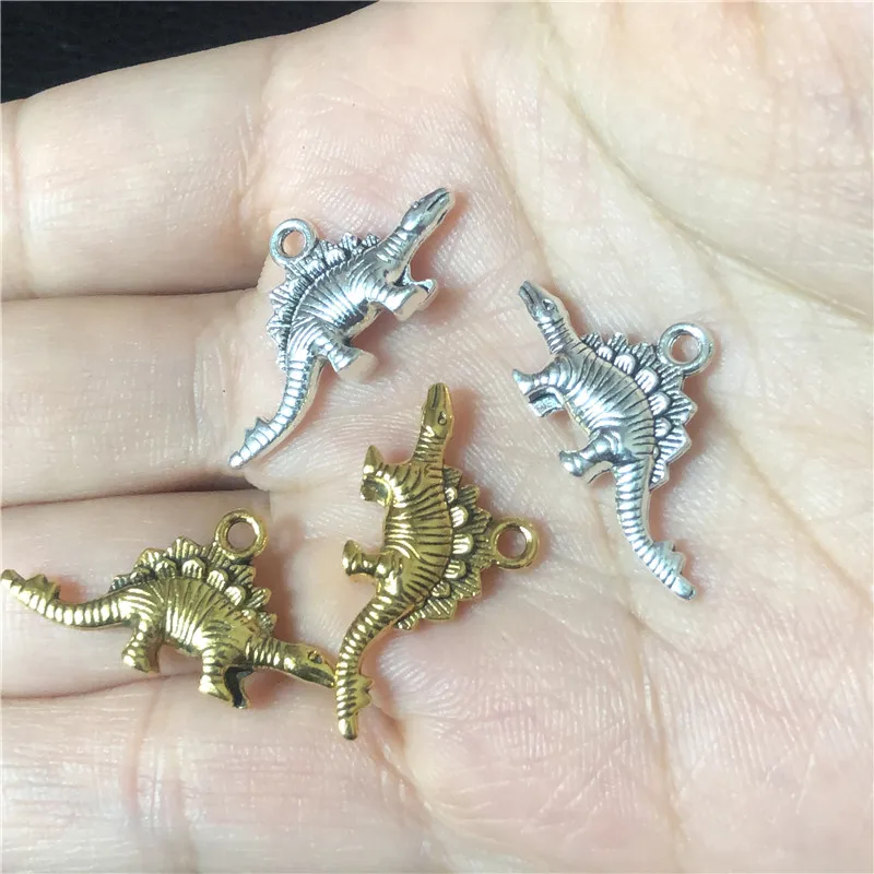 15pcs Charm Sci-Fi Dinosaur Stegosaurus Metal Pendant for Jewelry Making DIY Handmade Bracelet Necklace Accessories Material