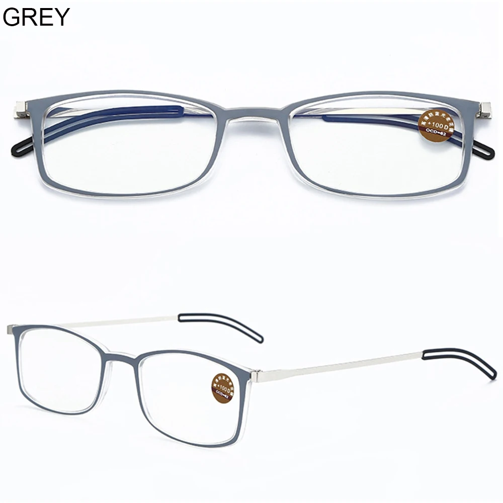 Mai Blume Dünne Blaue Licht Blockieren Lesebrille Brillen Männer Frauen Tragbare Gläser Weitsichtigkeit Mit Telefon Fall + 3,5 + 4 – Detail 13