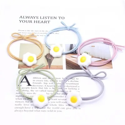 4PCS  New fashion flowers, avocado, poached eggs and other hair rope