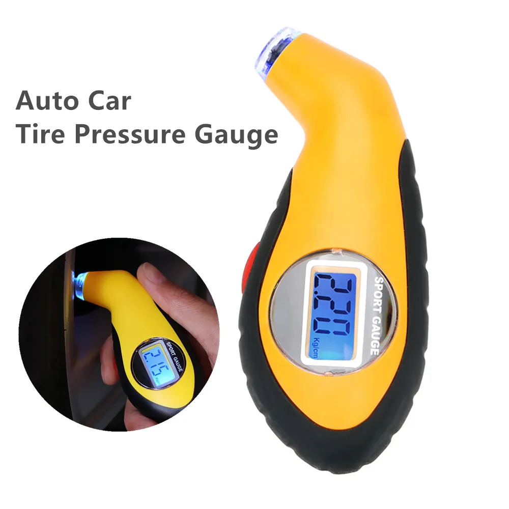 Tyre Air Pressure Gauge For Auto Car Motorcycle Mini Digital Tire Manometer Barometers Tester Portable LCD Display Back light