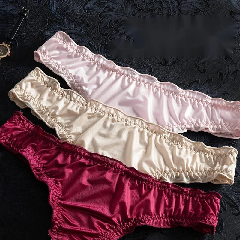 Sp & cidade verão fino sem costura calcinha para mulheres novo estilo de seda gelo tanga sexy roupa interior feminina dobrado fungo borda breve para menina