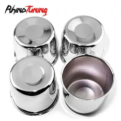 4pcs Push-In Center Cap For 4.25in 108mm Trailer/Truck Hub Cover Tall 3.66in Dust Refits Carbon Steel Car Accessroies Chrome