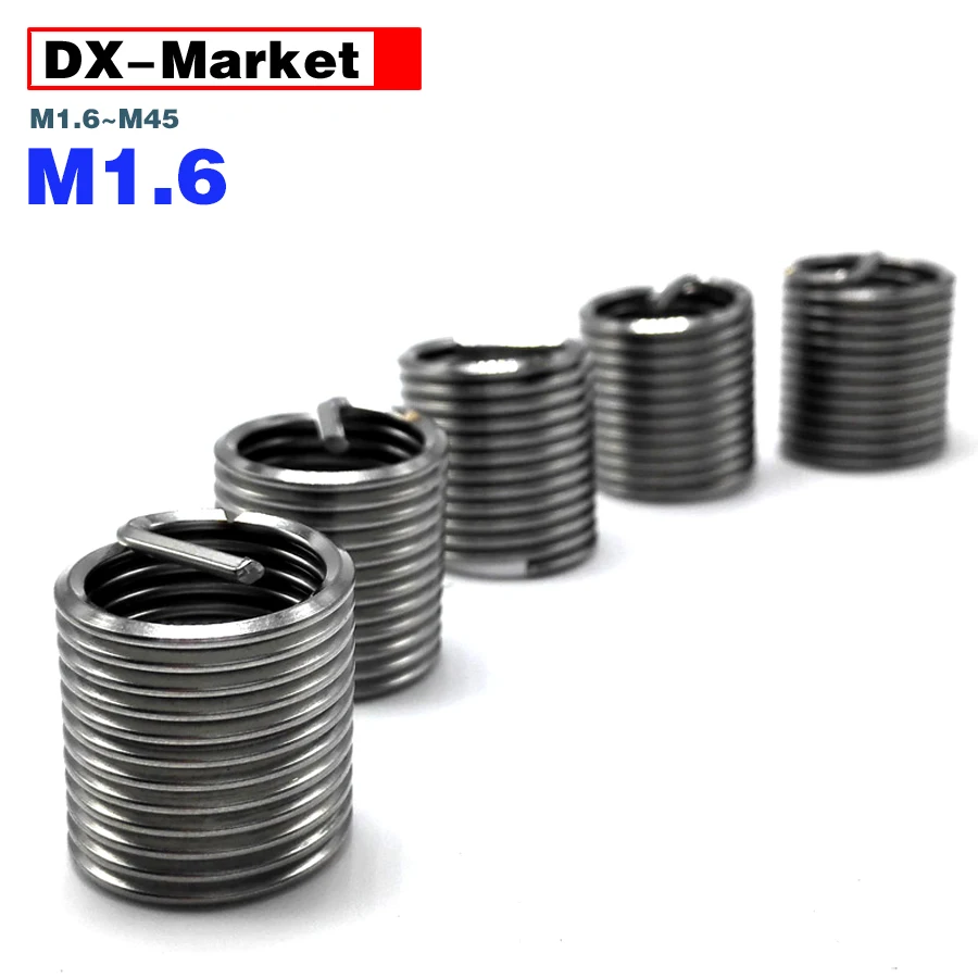 M1.6 Thread Inserts Helicoil Nut, 304 Stainless Steel Wire Thread Fasteners , M1.6*0.35p ,G003