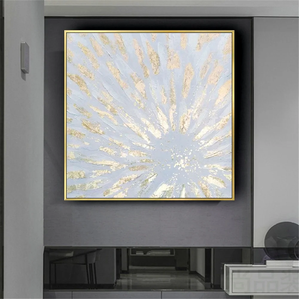 

Higy Quality Handmade Gold Foil Oil Painting Light Luxury Home Decoration Modern Canvas Wall Art For Living Room Home Decor Wall