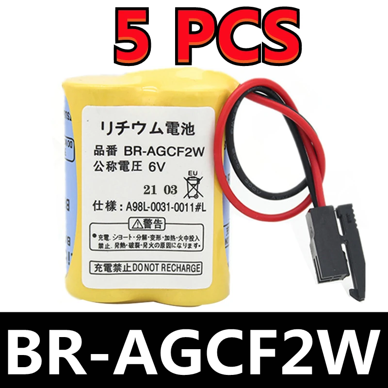 

5PCS Original NEW A98L-0031-0011 #L Battery BR-AGCF2W Lithium 6V PLC Batteries With FANAC Black Plug