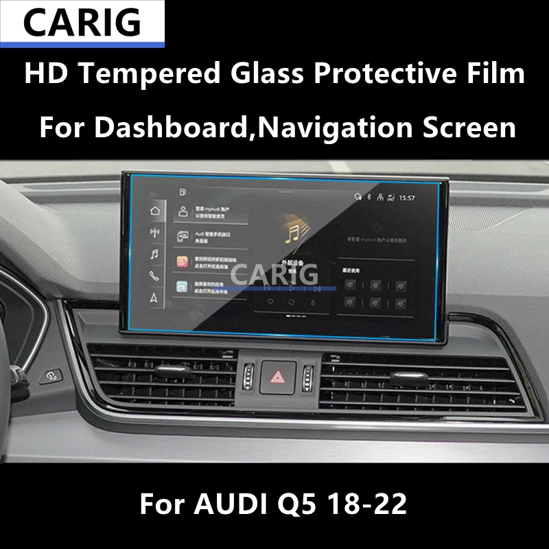 

For AUDI Q5 18-22 Dashboard,Navigation Screen HD Tempered Glass Protective Film Anti-scratch Repair Film Accessories Refit