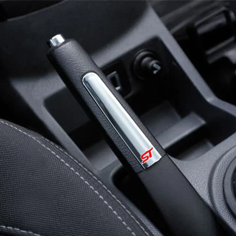 A Little Change Car-Styling Chrome Handbrake Trim Hand Brake Cover Sticker for Ford New Fiesta MK7 2009-2017 Ecosport 2012-2017