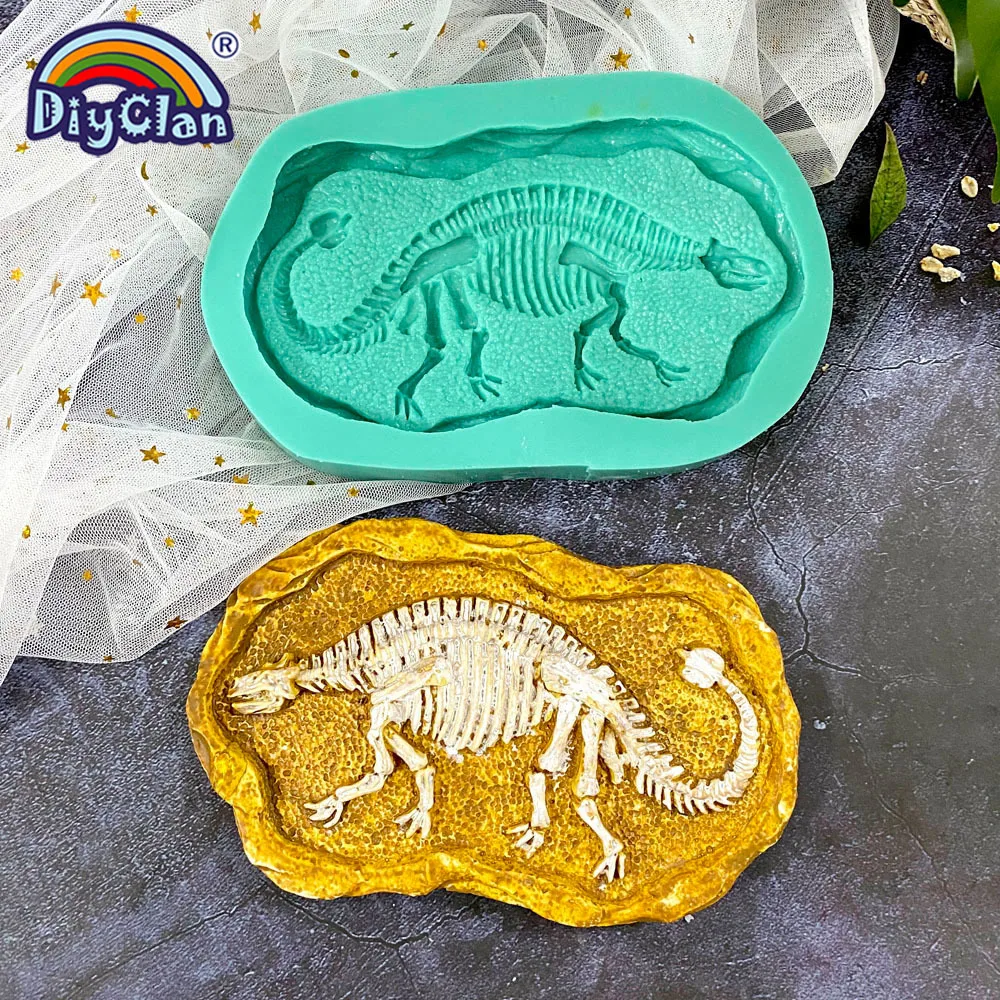 Dinosaur Skeleton Specimen Silicone Mold Tyrannosaurus Ankylosaurus Specimen Model For Gypsum Resin Handmade Crafts Making Mould